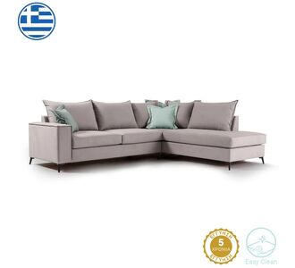 Γωνιακός καναπές αριστερή γωνία Romantic pakoworld ύφασμα elephant-ciel 290x235x95εκ |  Καναπέδες γωνιακοί στο espiti