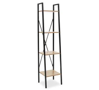 Βιβλιοθήκη Ramon pakoworld φυσικό-μαύρο 34x32,5x148εκ |  Βιβλιοθήκες στο espiti