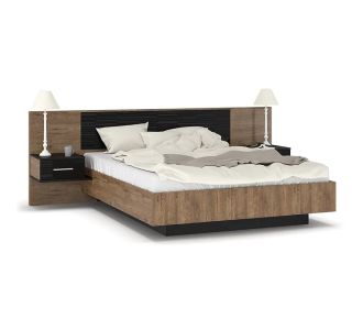 Κρεβάτι Romilly pakoworld μαύρο gloss-καρυδί 160x200εκ |  Κρεβάτια στο espiti