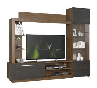 Σύνθετο σαλονιού June pakoworld καρυδί-wenge 204x35x177εκ |  Συνθέσεις σαλονιού στο espiti