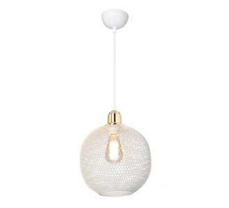 Φωτιστικό οροφής μονόφωτο PWL-0977 pakoworld Ε27 λευκό-χρυσό Φ26x33εκ |  Οροφής στο espiti