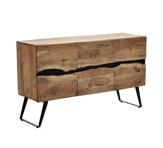 Μπουφές Imena pakoworld μασίφ ξύλο 4εκ φυσικό-μαύρο 148x43.5x86εκ |  Επιπλα εσωτερικου χωρου στο espiti