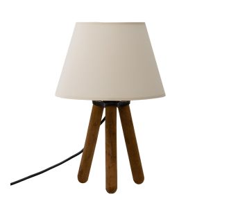 Επιτραπέζιο φωτιστικό PWL-1071 pakoworld Ε27 εκρού-καρυδί Φ22x32εκ |  Επιτραπέζια στο espiti