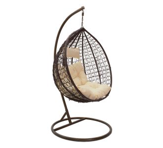 Κούνια Zafer pakoworld μέταλλο-pp καφέ-μαξιλάρι μπεζ |  Κούνιες στο espiti