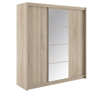 Ντουλάπα ρούχων Elodie pakoworld τρίφυλλη καθρέπτης συρόμενη sonoma 200x61x216εκ |  Ντουλάπες ρούχων στο espiti