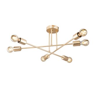 Φωτιστικό οροφής εξάφωτο PWL-1122 pakoworld Ε27 χρυσό Φ61x25εκ |  Οροφής στο espiti