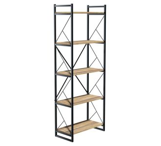 Βιβλιοθήκη Baker pakoworld καρυδί-μαύρο 66x34x180εκ |  Βιβλιοθήκες στο espiti