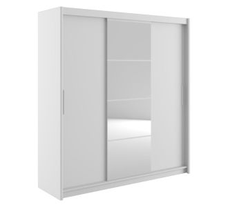 Ντουλάπα ρούχων Elodie pakoworld τρίφυλλη καθρέπτης συρόμενη λευκό 200x61x216εκ |  Ντουλάπες ρούχων στο espiti