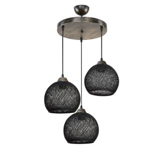 Φωτιστικό οροφής τρίφωτο PWL-1121 pakoworld Ε27 μαύρο-bronze Φ40x80εκ |  Φωτιστικά  στο espiti