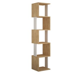 Βιβλιοθήκη - στήλη Piri pakoworld χρώμα φυσικό-λευκό 35x30x161εκ |  Βιβλιοθήκες στο espiti