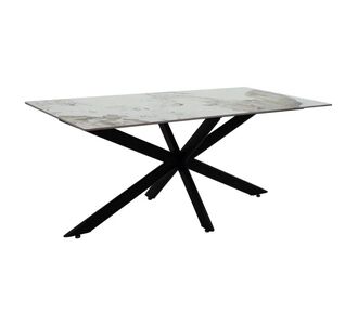Τραπέζι Bethan pakoworld sintered stone λευκό μαρμάρου-μαύρο 180x90x75εκ |  Τραπέζια στο espiti