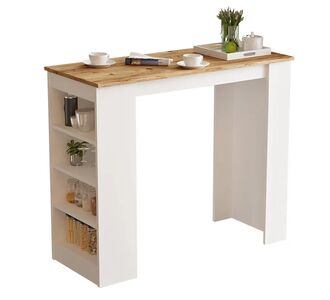 Τραπέζι μπαρ Riff pakoworld λευκό-sonoma 120x51.5x101.5εκ |  Τραπέζια στο espiti