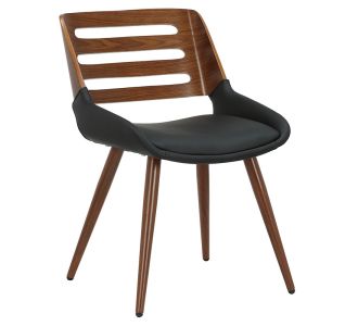 Καρέκλα Brody pakoworld pu μαύρο-πόδι καρυδί |  HOT DEALS στο espiti