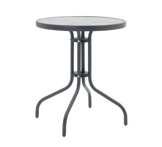 Τραπέζι Watson pakoworld μέταλλο ανθρακί-γυαλί Φ60x70εκ |  Τραπέζια κήπου στο espiti