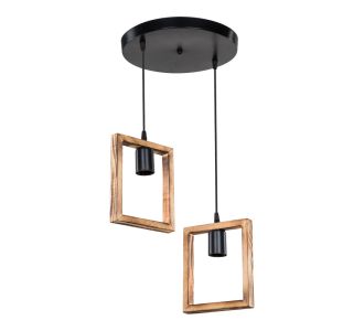 Φωτιστικό οροφής δίφωτο Isolate pakoworld Ε27 καρυδί Φ43x83εκ |  Οροφής στο espiti