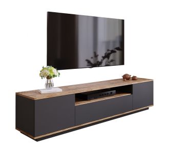Έπιπλο τηλεόρασης Soren pakoworld sonoma-ανθρακί 180x.44.5x44.6εκ |  Έπιπλα τηλεόρασης στο espiti