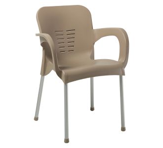 Πολυθρόνα Feast pakoworld PP cappucino-αλουμίνιο γκρι |  Πολυθρόνες κήπου στο espiti