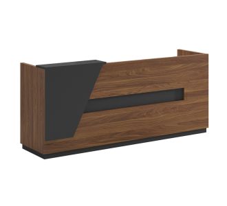 Γραφείο reception επαγγελματικό Oscar pakoworld καρυδί-ανθρακί 180x65x110εκ |  Reception γραφείου στο espiti