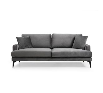 Καναπές 3θέσιος Fortune pakoworld βελούδο ανθρακί-μαύρο 205x90x88εκ |  Κατόπιν Παραγγελίας στο espiti