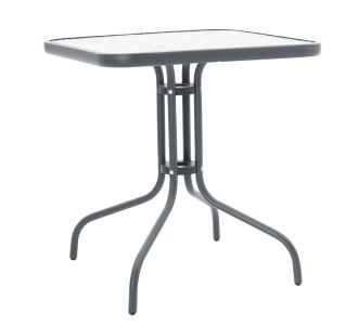 Τραπέζι Watson pakoworld μέταλλο ανθρακί-γυαλί 70x70x70εκ |  Τραπέζια κήπου στο espiti