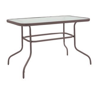 Τραπέζι Valor pakoworld μέταλλο καφέ-γυαλί 110x60x70εκ |  Τραπέζια κήπου στο espiti