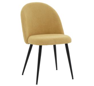 Καρέκλα Graceful pakoworld ύφασμα μπουκλέ κίτρινο-πόδι μαύρο |  Καρέκλες στο espiti
