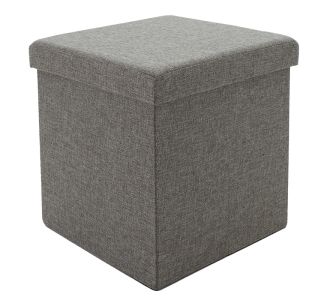 Σκαμπό-μπαούλο Crystal pakoworld ύφασμα γκρι 38x38x38εκ |  Σκαμπώ στο espiti