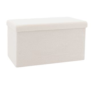 Σκαμπό-μπαούλο Forward pakoworld ύφασμα μπουκλέ ivory 76.5x38x37.5εκ |  Σκαμπώ στο espiti