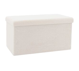 Σκαμπό-μπαούλο Forward pakoworld ύφασμα μπουκλέ ivory 76.5x38x37.5εκ |  Σκαμπώ στο espiti