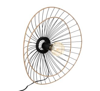 Φωτιστικό τοίχου-απλίκα Alara pakoworld E27 40W χρυσό-μαύρο Φ45x11εκ |  Επιπλα στο espiti