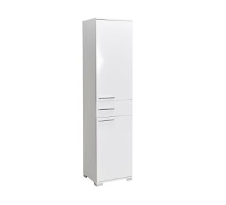 Ντουλάπα Chad pakoworld με συρτάρια λευκό gloss 45x40x188εκ |  Στήλες Μπάνιου στο espiti