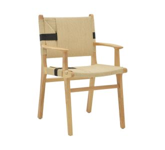 Πολυθρόνα Olivier pakoworld ξύλο οξιάς φυσικό μαύρο-έδρα φυσικό σχοινί 62x60x85εκ |  Καρέκλες στο espiti