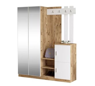 Έπιπλο εισόδου Doorse pakoworld μελαμίνης λευκό-sonoma 147.5x35x180εκ |  Βιτρίνες - Έπιπλα εισόδου στο espiti