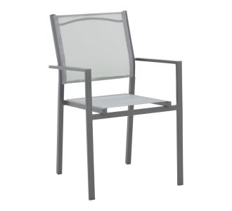 Πολυθρόνα Confidence pakoworld ανθρακί μέταλλο και γκρι textilene 54x54x86εκ |  Πολυθρόνες κήπου στο espiti