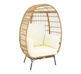 Πολυθρόνα Frox pakoworld wicker rattan φυσικό-μεταλλικό φυσικό-μαύρο πόδι-μπεζ μαξιλάρι 96x76x145εκ |  Πολυθρόνες σαλονιού στο espiti