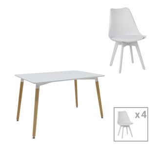 Φοιτητικό πακέτο τραπεζαρίας Natali-Gaston pakoworld σετ 5τεμ λευκό 120x80x76εκ |  Φοιτητικα Πακετα στο espiti