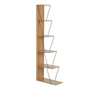Βιβλιοθήκη mini Tars pakoworld  sonoma-μαύρο 50x22x150εκ |  Βιβλιοθήκες στο espiti