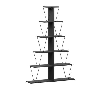 Βιβλιοθήκη mini Tars pakoworld ανθρακί-μαύρο 130x22x146εκ |  Βιβλιοθήκες στο espiti