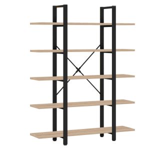 Βιβλιοθήκη Esthon pakoworld φυσικό-μαύρο μέταλλο 120x28x180εκ |  Βιβλιοθήκες στο espiti