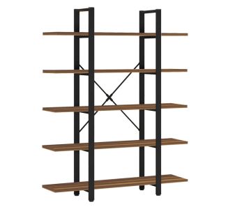 Βιβλιοθήκη Esthon pakoworld καρυδί-μαύρο μέταλλο 120x28x180εκ |  Βιβλιοθήκες στο espiti