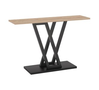 Κονσόλα Wirmo pakoworld φυσικό-μαύρο μελαμίνης-πόδι μαύρο μέταλλο 110x30x80εκ |  Συρταριέρες -Κονσόλες στο espiti