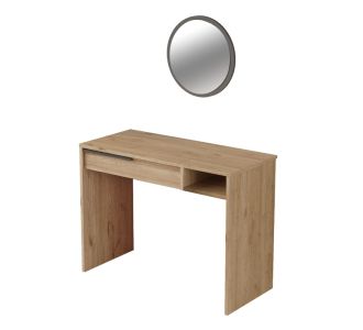 Τουαλέτα κρεβατοκάμαρας-καθρέπτης Dorjie pakoworld μελαμίνης φυσικό-ανθρακί 100x44.5x75εκ |  Συρταριέρες -Κονσόλες στο espiti