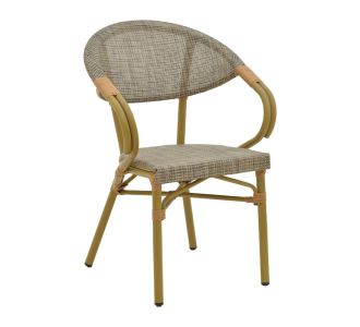 Πολυθρόνα Isaia pakoworld φυσικό αλουμίνιο-textilene γκρι 57x57x83εκ |  Πολυθρόνες κήπου στο espiti