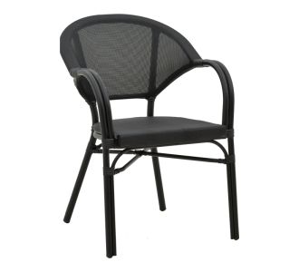 Πολυθρόνα Elyza pakoworld μαύρο αλουμίνιο-μαύρο textilene 57x62x84εκ |  Πολυθρόνες κήπου στο espiti