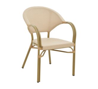 Πολυθρόνα Elyza pakoworld φυσικό αλουμίνιο-μπεζ textilene 57x62x84εκ |  Πολυθρόνες κήπου στο espiti