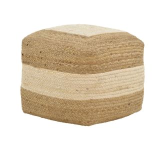 Σκαμπό-πουφ Sofian Inart μπεζ 100% γιούτα 40x40x40εκ |  Ξαπλώστρες - Καρέκλες Παραλίας στο espiti