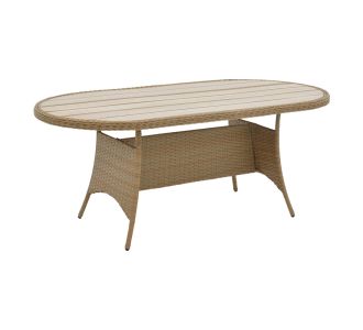 Τραπέζι Keir pakoworld rattan-αλουμίνιο καφέ 180x90x72εκ |  Τραπέζια κήπου στο espiti