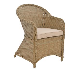 Πολυθρόνα κήπου Hadrian pakoworld rattan καφέ- textilene μπεζ 57x70x85εκ |  Καρέκλες στο espiti