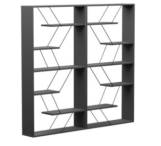 Βιβλιοθήκη Tars pakoworld ανθρακί-μαύρο 168x24x157εκ |  Βιβλιοθήκες στο espiti