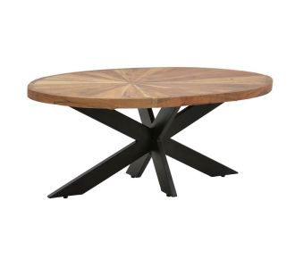 Τραπέζι σαλονιού Fardy pakoworld οβάλ μασίφ ξύλο ακακίας φυσικό-μαύρο-φυσικό 120x60x45εκ |  Τραπεζάκια σαλονιού στο espiti